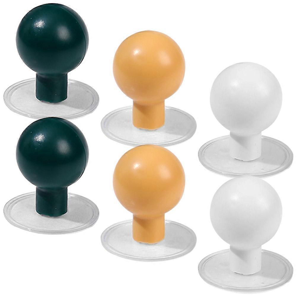 Adhesive Small Knobs Toilet Lid Knob Wall Hanging Bathroom 6Pcs