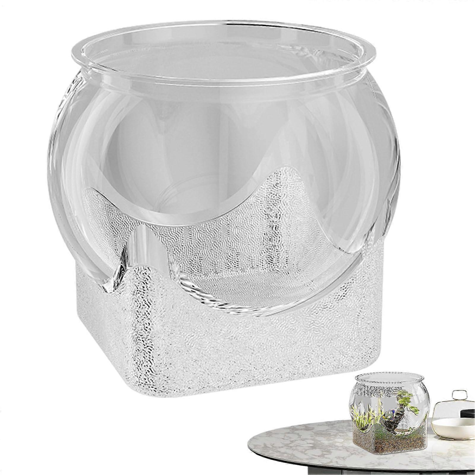 Round Fish Bowl for Betta - Lightweight Tabletop Aquarium, Medium Size, High Quality PET Material, Home Decoration