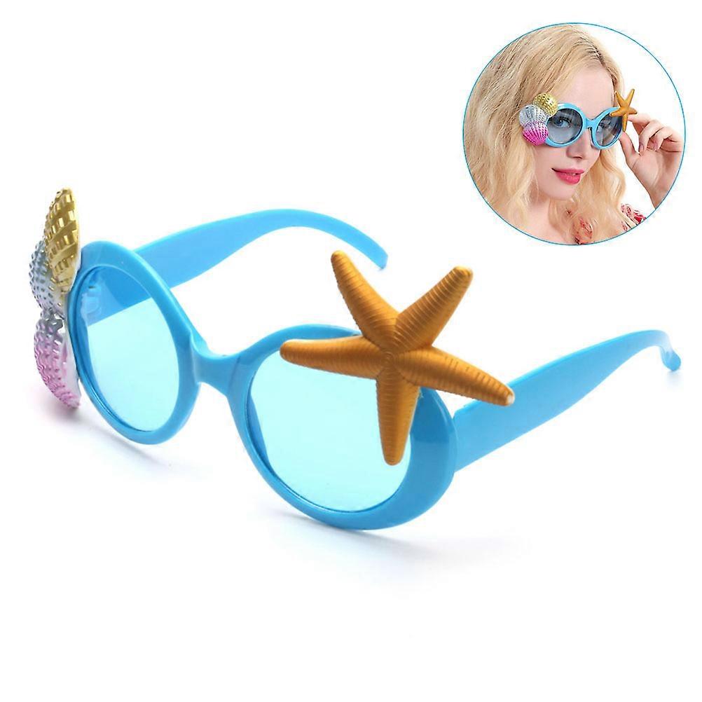 Blue Funny Costume Glasses for Party Use with Durable AC PC Material and Fun Design 6.5 Inch