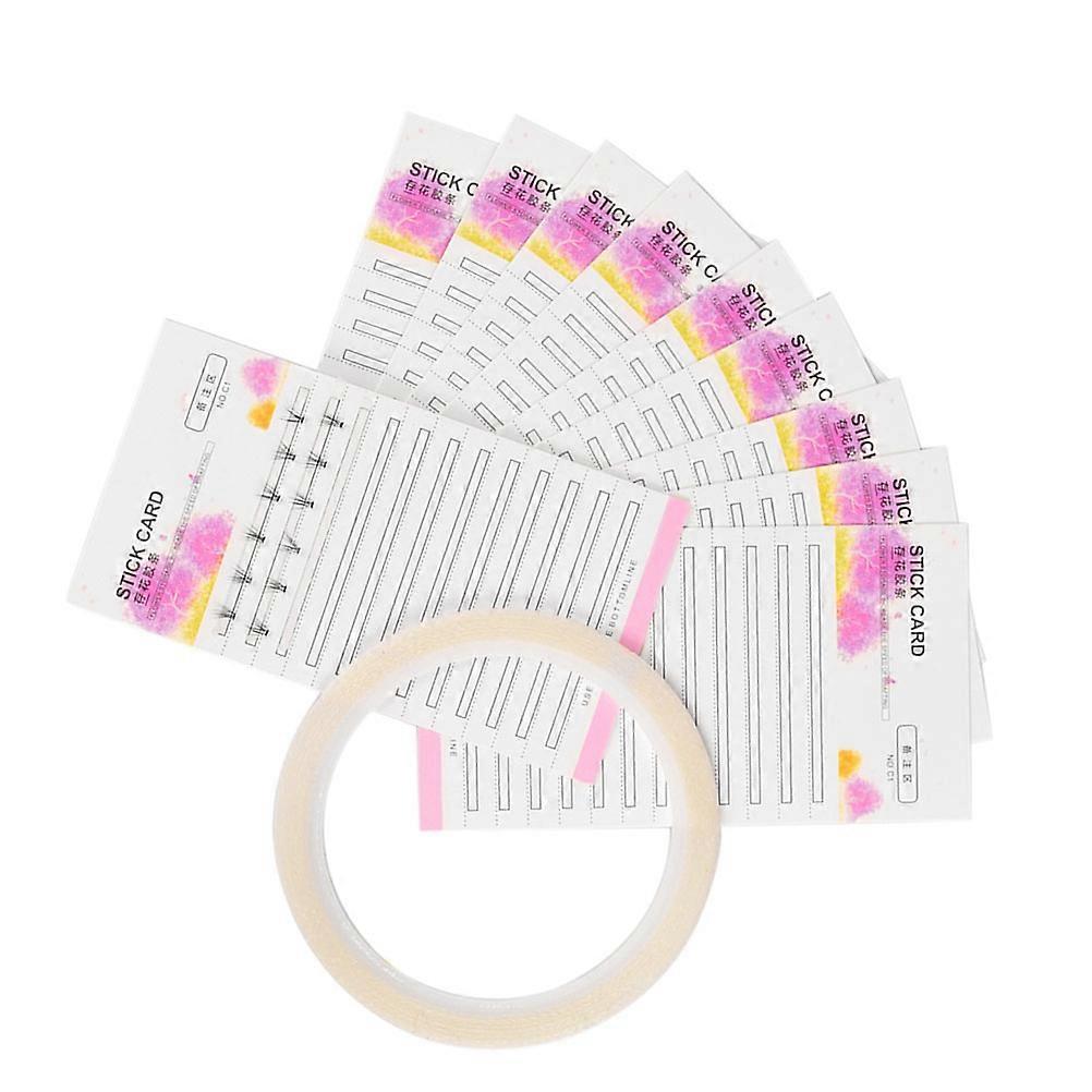 Masteelf 10pcs False Eyelashes Storage Cards for Graft Eyelashes with Flowering Strip Glue Cards