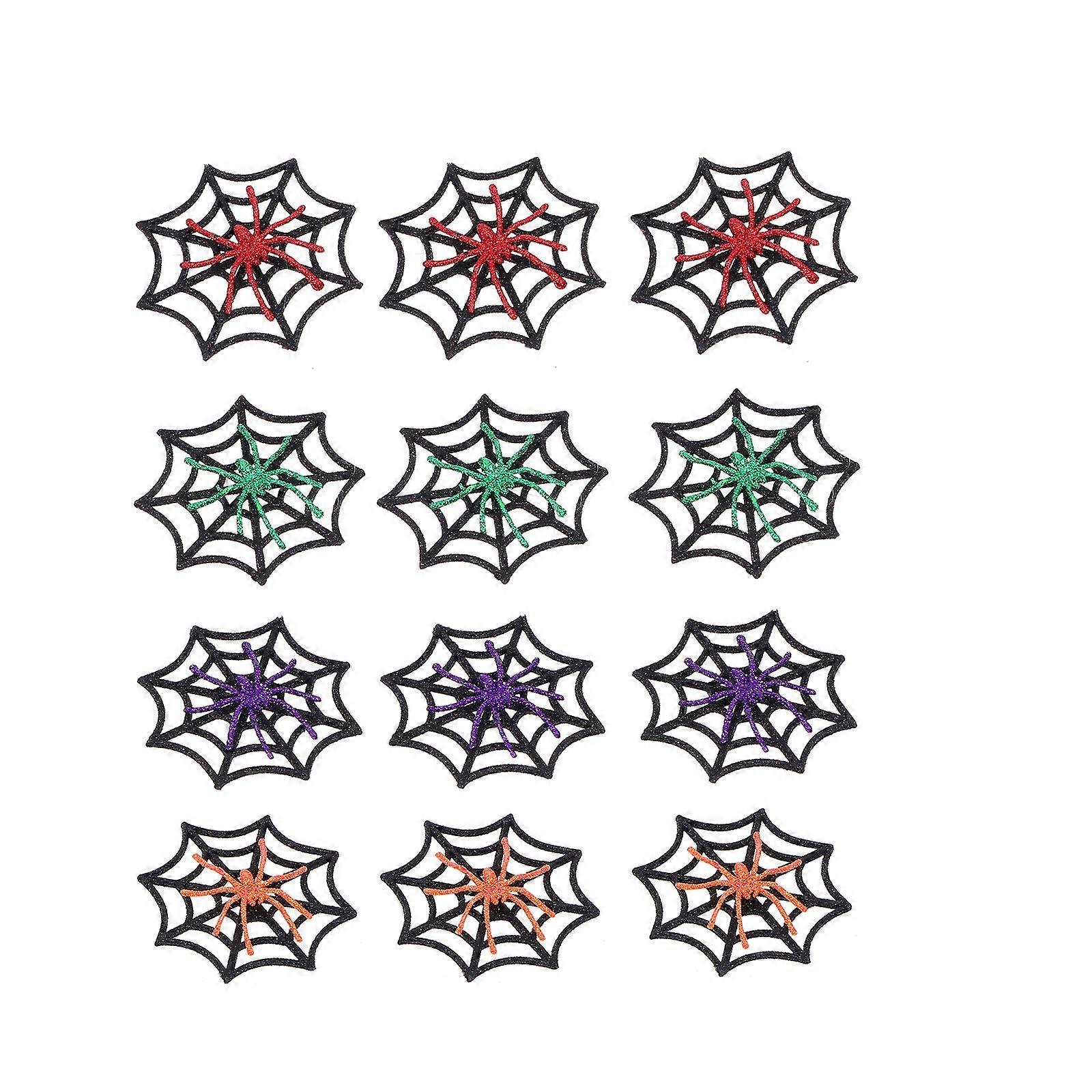 Spooky Atmosphere Halloween Style 12 Pcs Fake Spider Webs Decorative Cobwebs For Haunted House