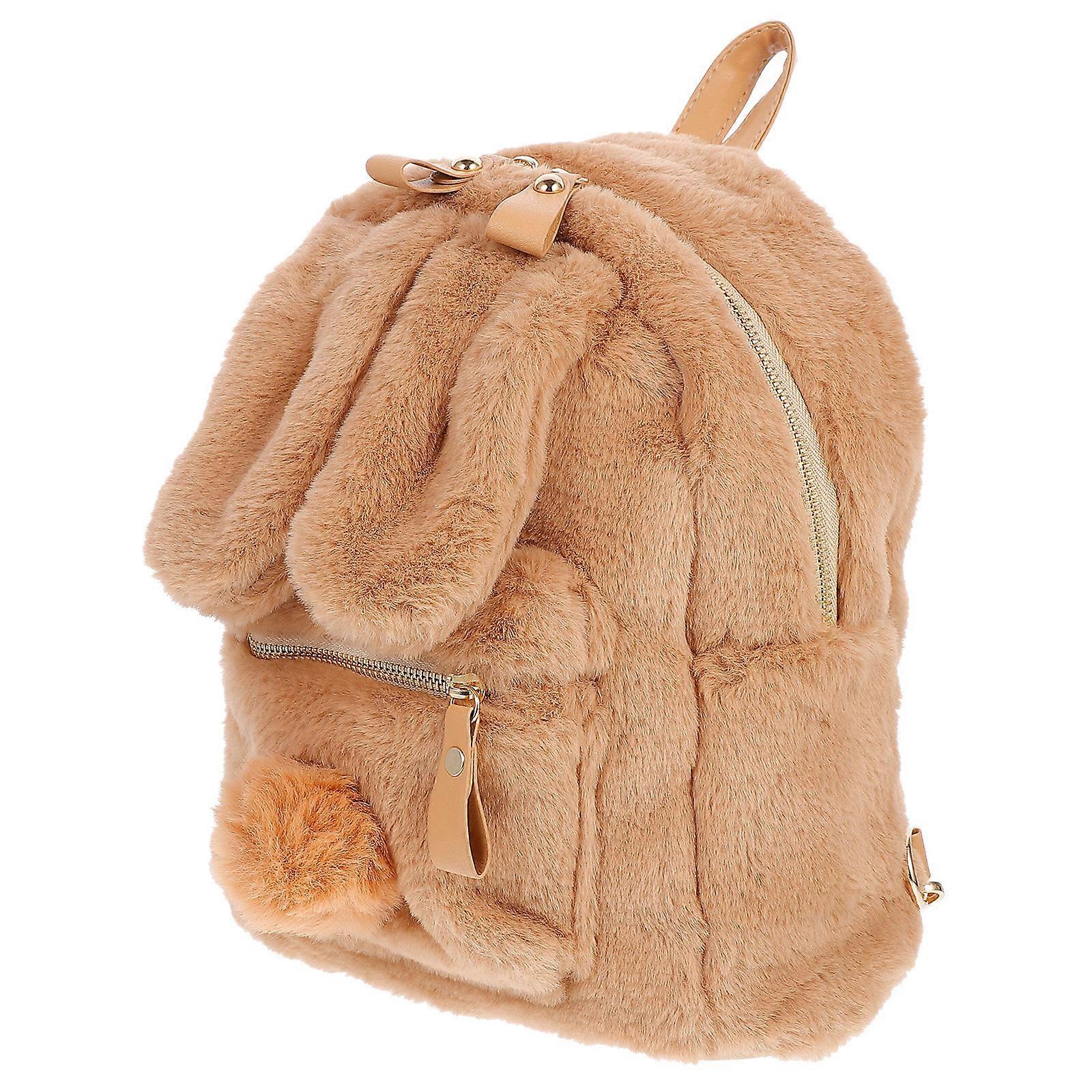 Ladies Backpack Delicate Plush Rabbit Ear Shape Casual Storage Container Leisure Time 1Pack