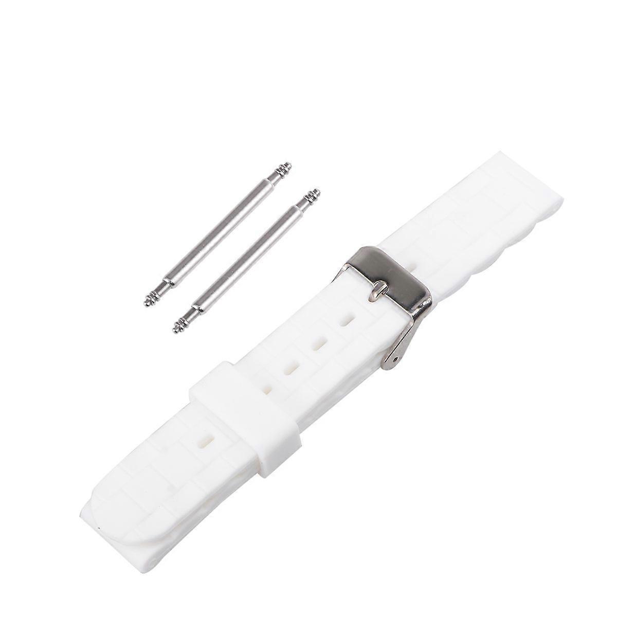 Silicone Watchband for Women White Fashionable Replacement Band Strap 16MM Stylish Comfortable Lightweight