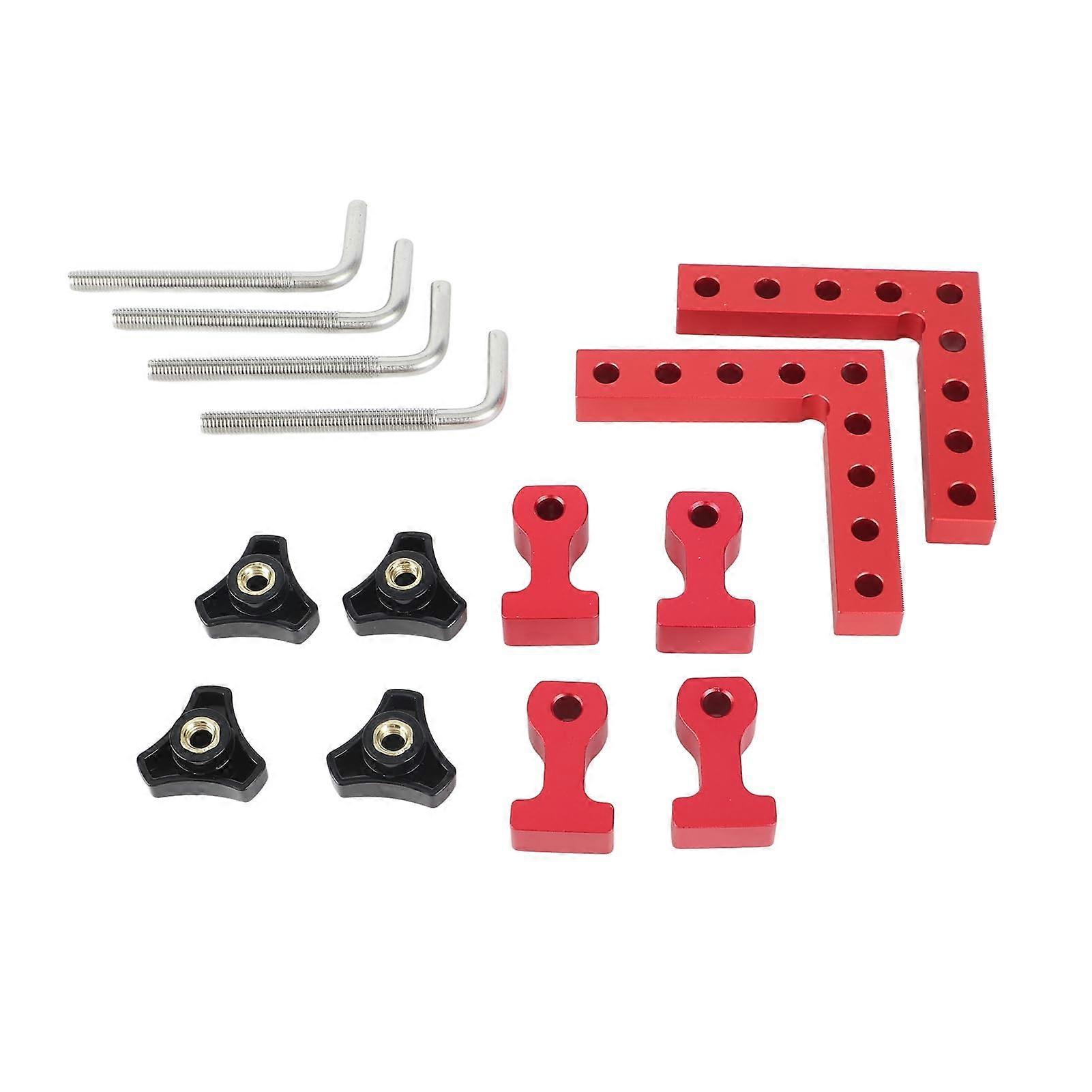 90 Degree Positioning Squares - Adjustable Aluminium Alloy Woodworking Clamp Set with Metric and Imperial Scales (100mm)