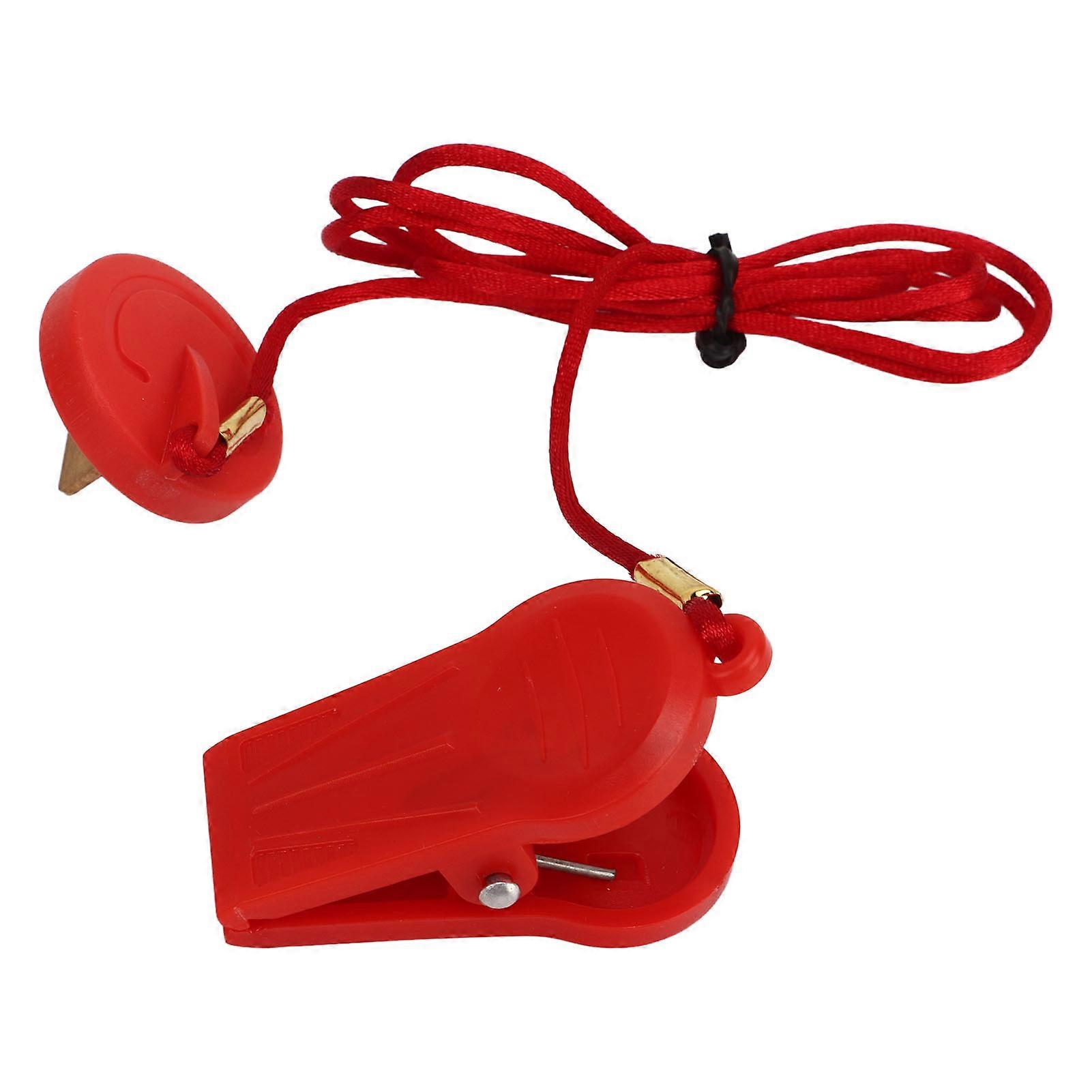 2PCS Running Machine Safety Switch Emergency Stop Magnet Treadmill Key with Circular Insert Red 