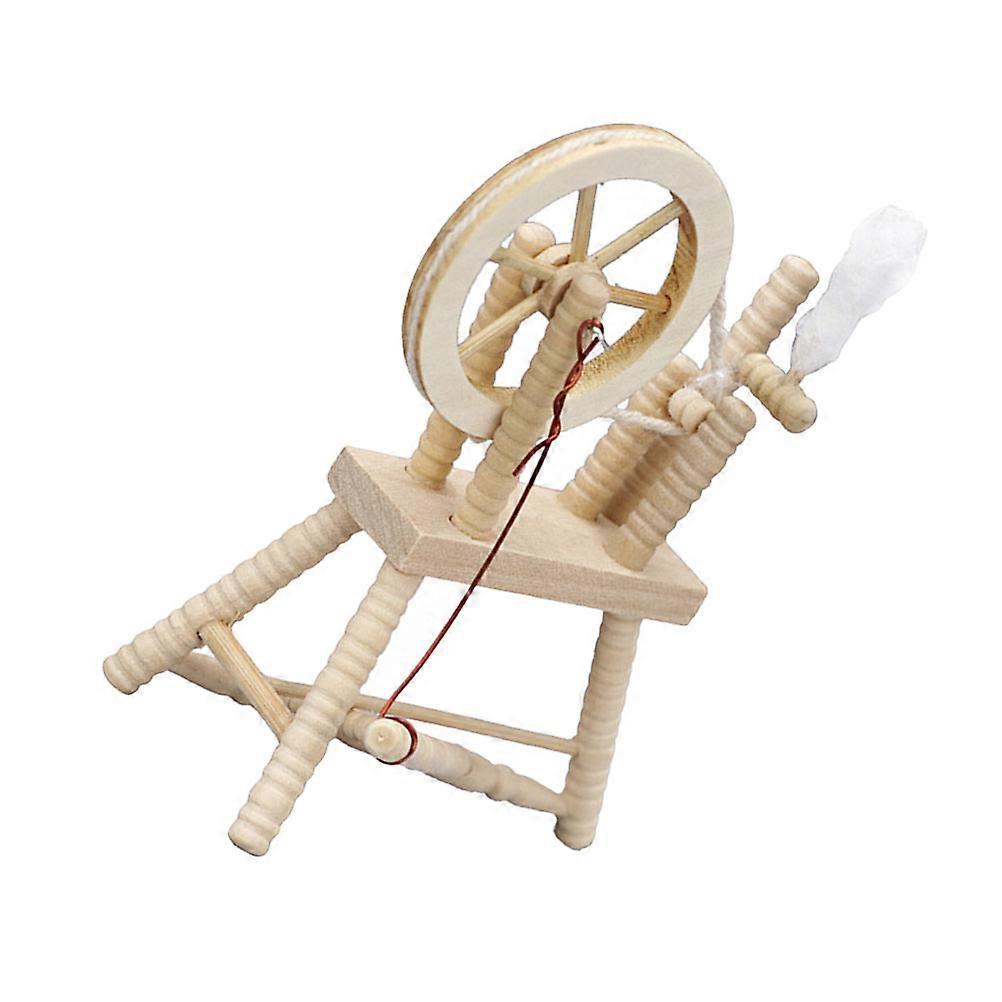 Mini Hand Reeling Machine Model for Decor Light Brown Synthetic Material Perfect for Mini House Adornment 1Pc