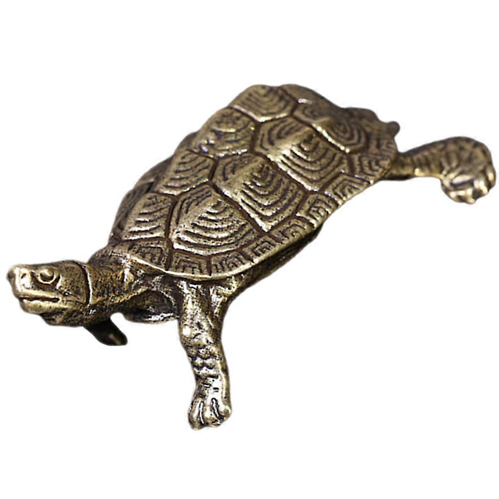 Dark Turtle Figurine for Decor Retro Style Desk Ornament Lifelike Turtle Statue 4.72 inch