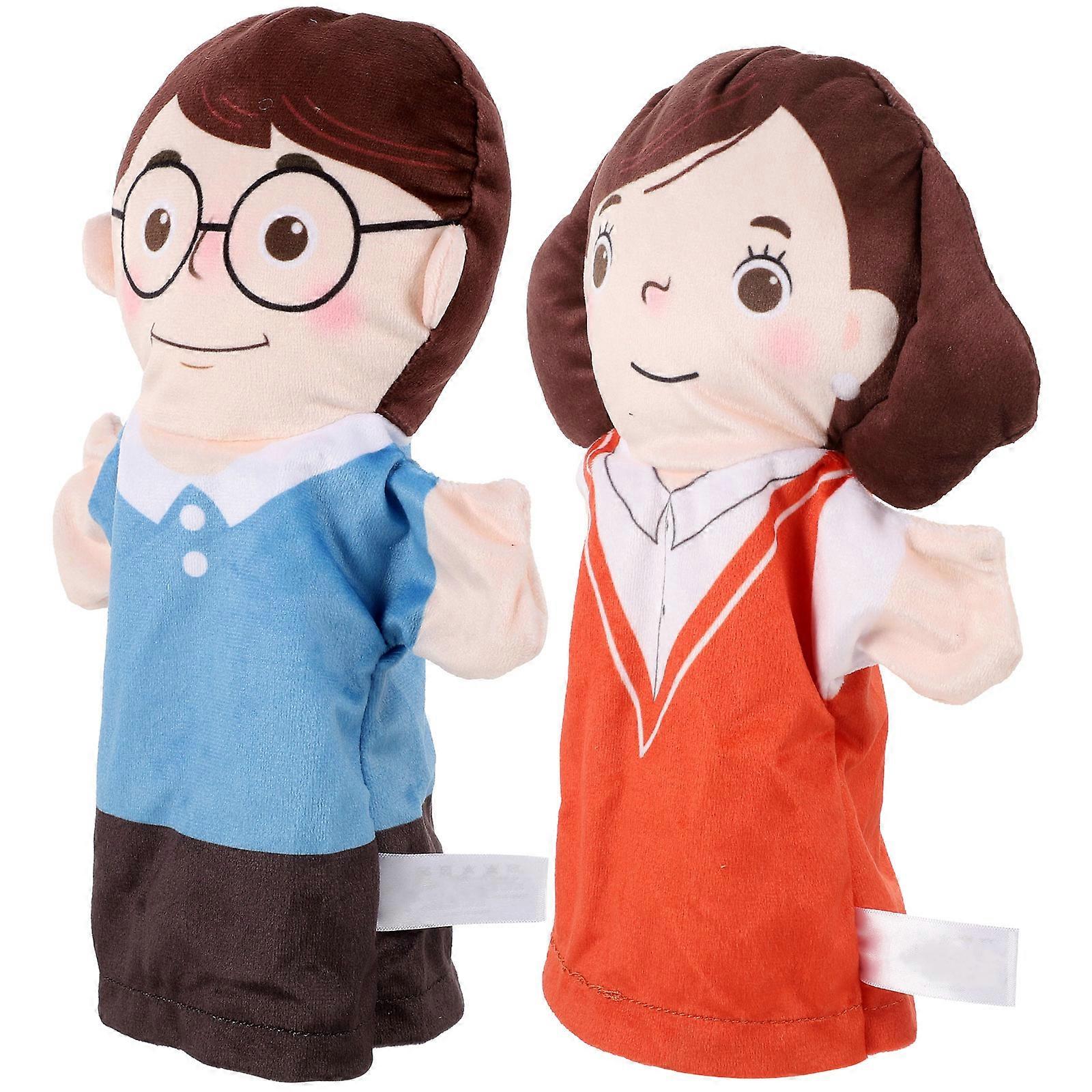 2pcs Lifelike Hand Puppets for Storytime Play – Creative Interactive Dolls for Children's Imaginative Development