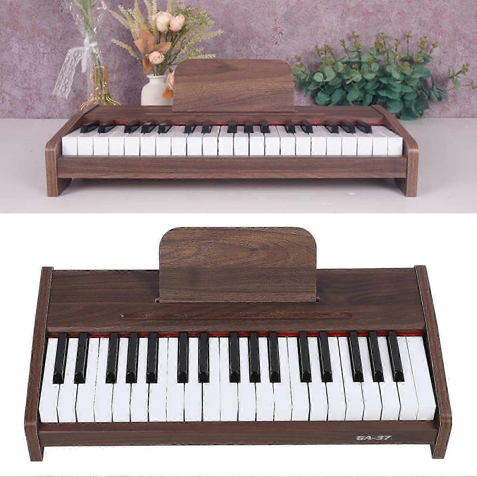 37-Key Electric Piano Keyboard with Walnut Grain Pattern - Portable Musical Instrument for Beginners & Experienced Players