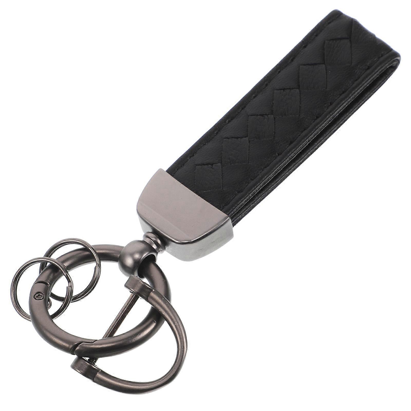 Stylish Key Chain for Men with Antiloss Design and Zinc Alloy Black Color Craftsmanship 3.5 Inch
