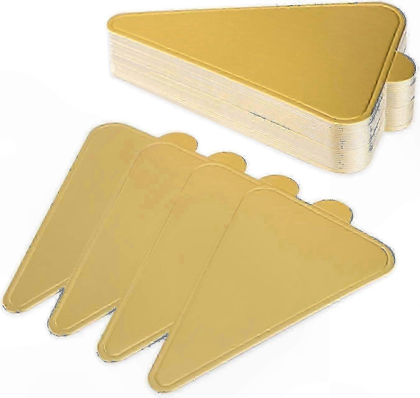 Triangle Dessert Boards for Mousse and Cupcakes, Gold Cardboard Bases, 100 Count