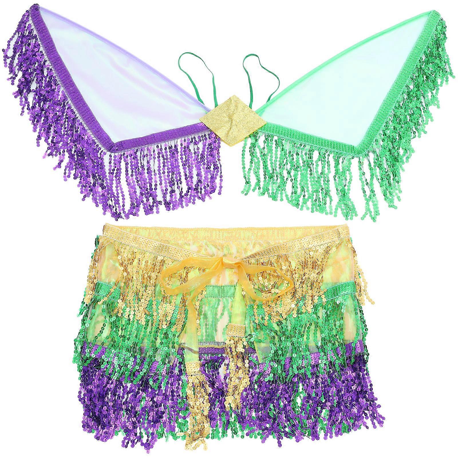 Belly Dancing Accessory 1 Set Chic Design Women Costume Prop Assorted Color Hip Scarf For Performance