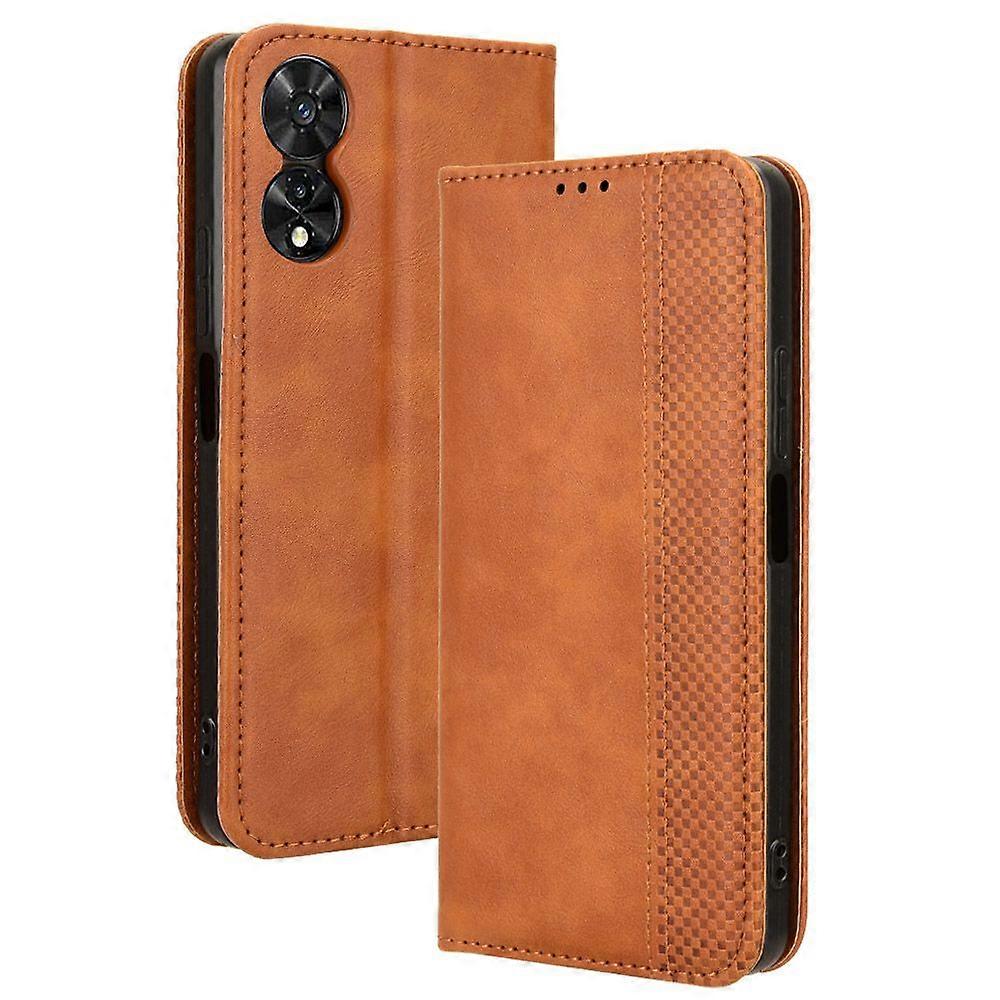 Case for TCL 505 4G Magnetic Closure Vintage Pattern PU Leather Wallet Cover With Card Slots Compatible with TCL 505 4G