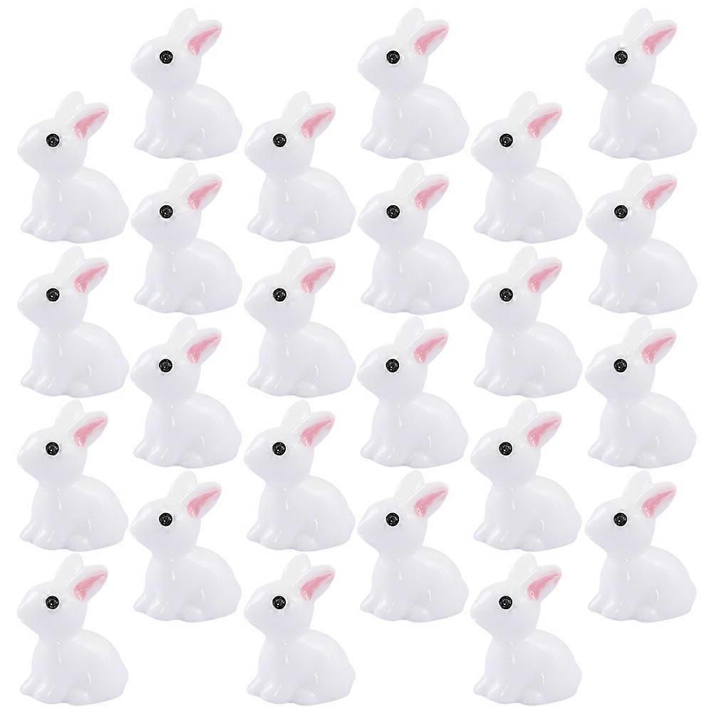 40pcs Mini Bunny Figurines Tiny Resin Animals Bonsai Ornaments for Mini Garden Decoration