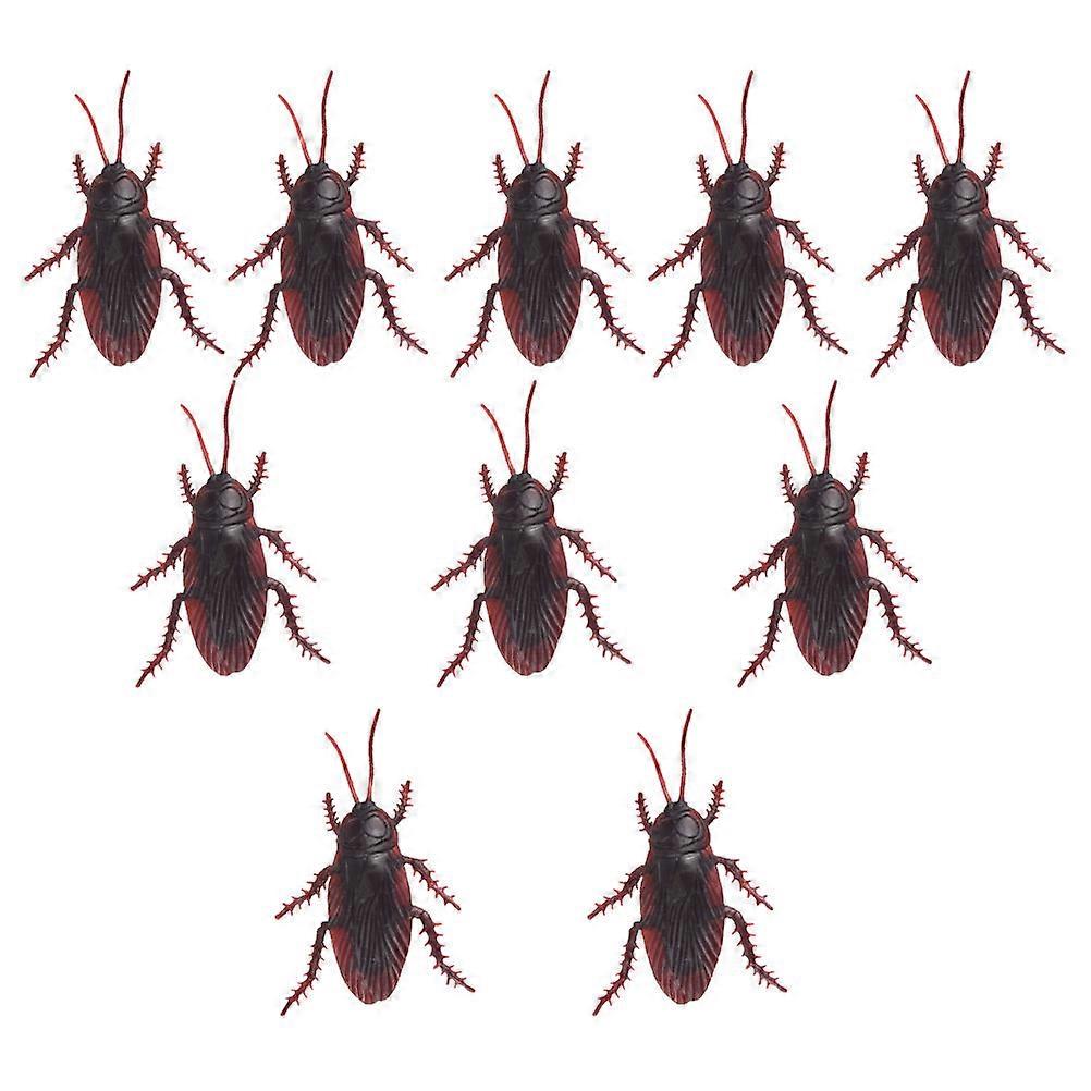 20pcs Realistic Simulation Fake Cockroach Trick Props For Halloween Party Pranks Scary Insect Bug