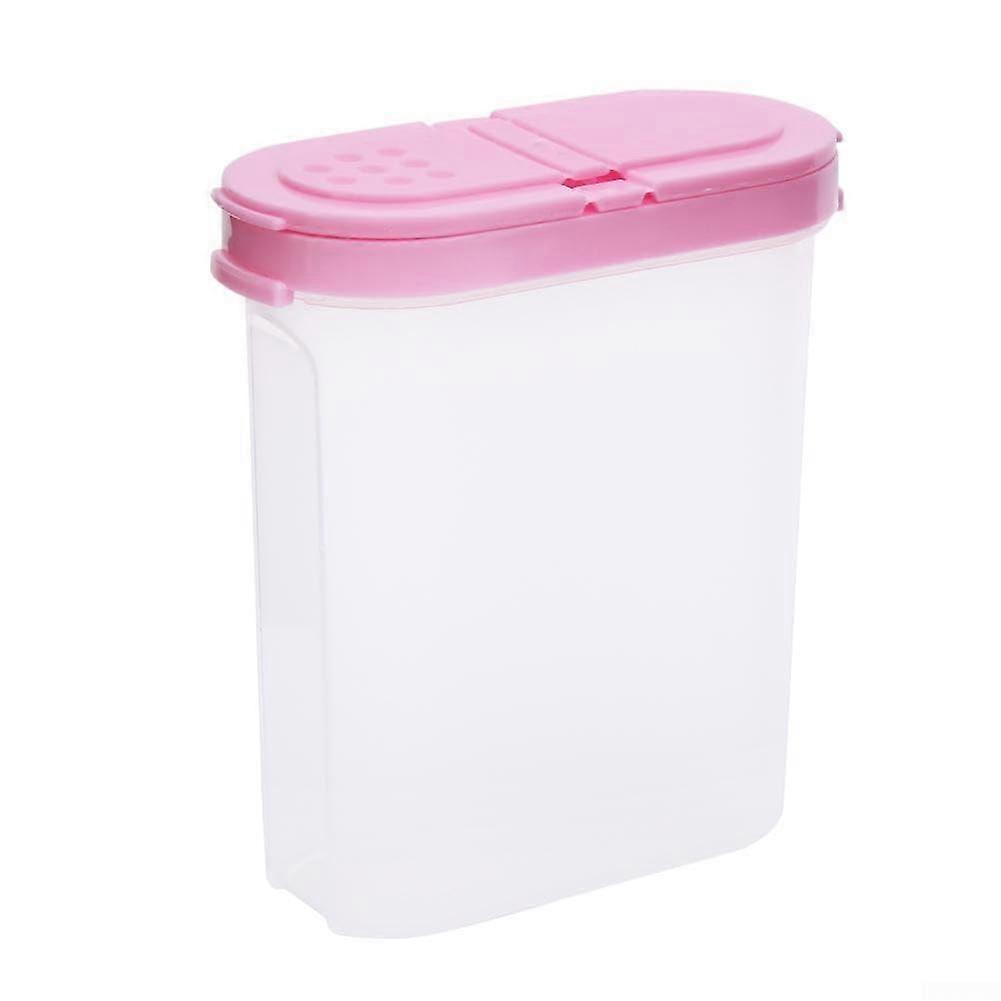 Doublelid spice bottles, transparent storage solution for the kitchen for efficient organization (red)