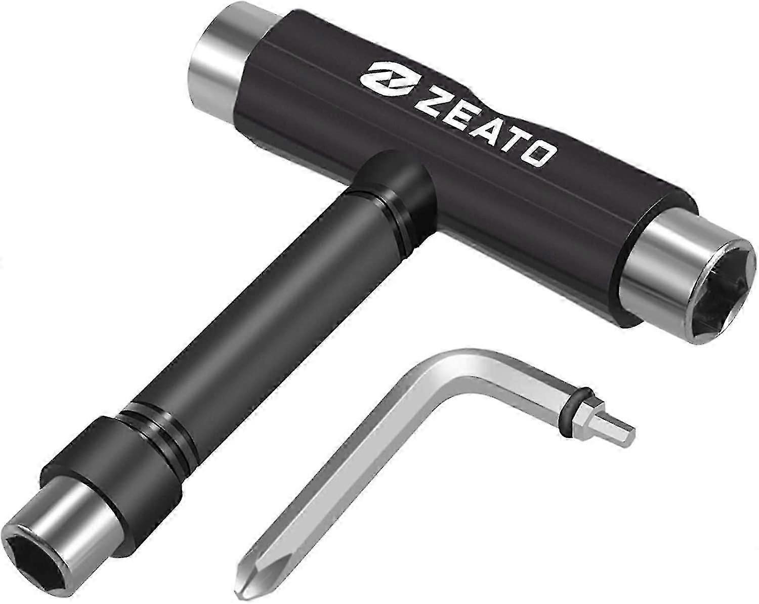 all-in-one skate tools multi-function portable skateboard t tool accessory with t-type allen key and l-type phillips head wrench screwdriver