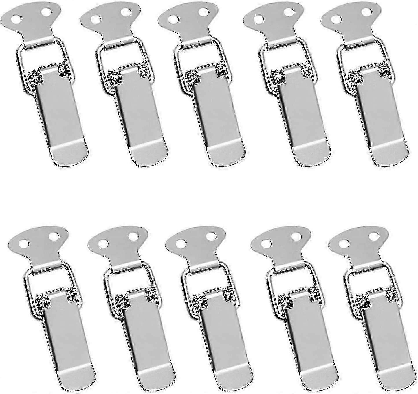 Rust-Resistant Stainless Steel Buckle with Hook - Ideal for Cabinets, Boxes & Drawers (Set of 10)