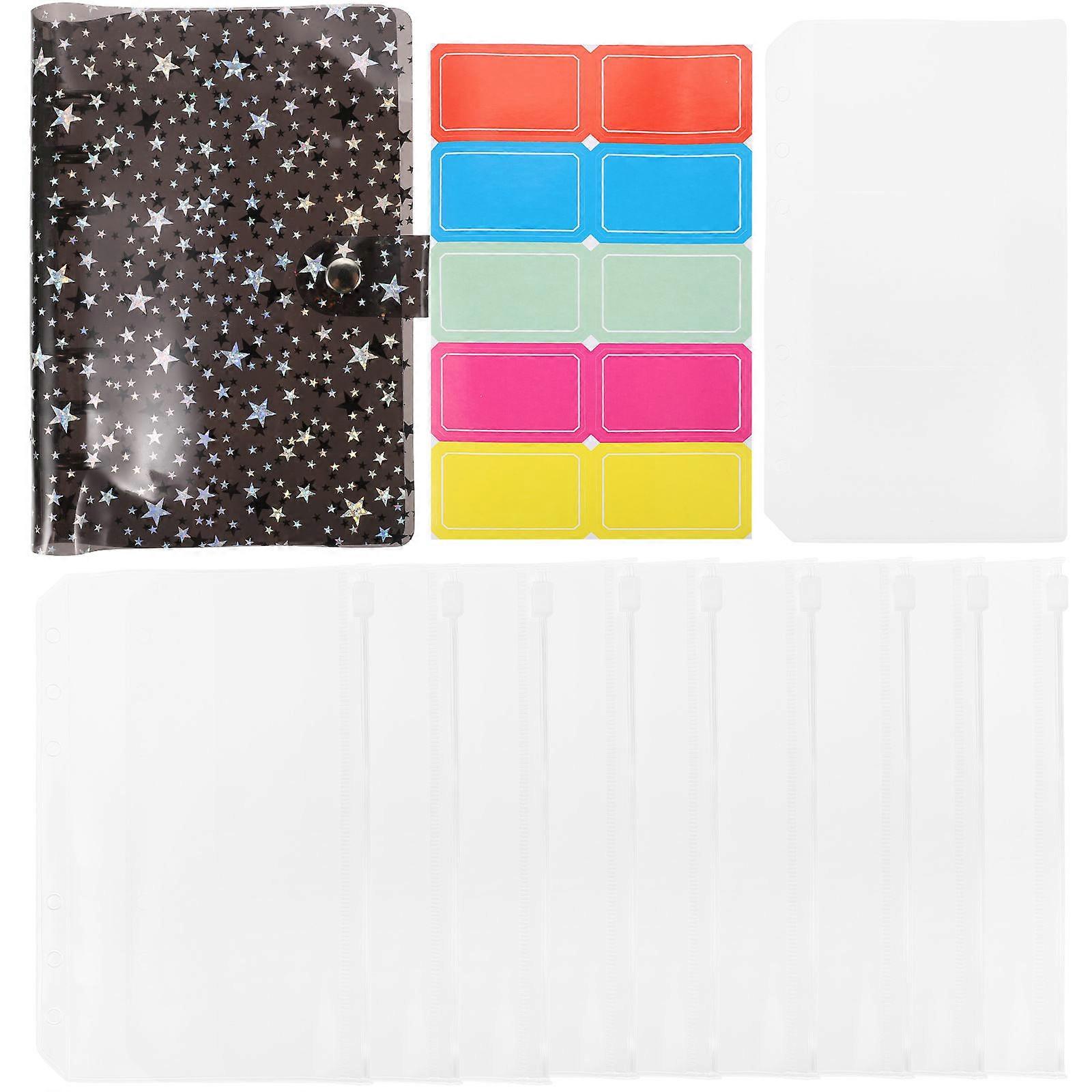 Budget Binder with Cash Envelopes for Home Black PVC Lightweight and Easy to Carry Versatile 1 Set