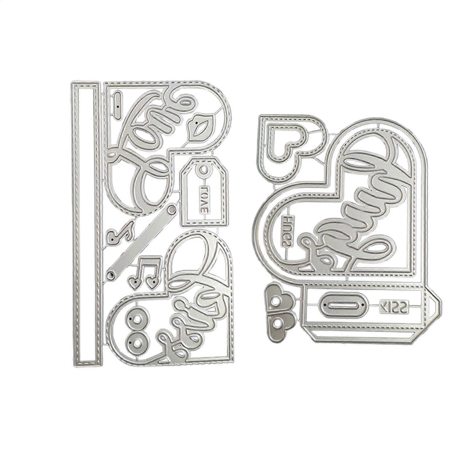 Heart-Shaped Metal Die Cuts for 3D Die-Cutting and Scrapbooking, Valentine Heart Frame Die for Embossing