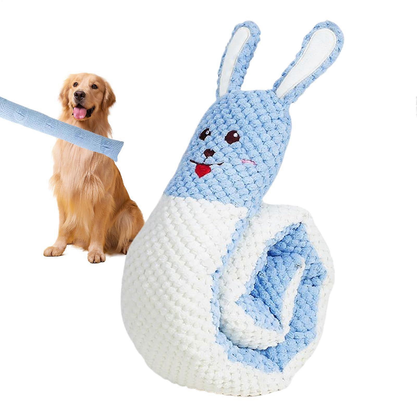 Squeaky Dog Toy, Plush Dog Chew Toy with Soft Squeaker, Interactive Pet Accessory for All Breeds, Blue