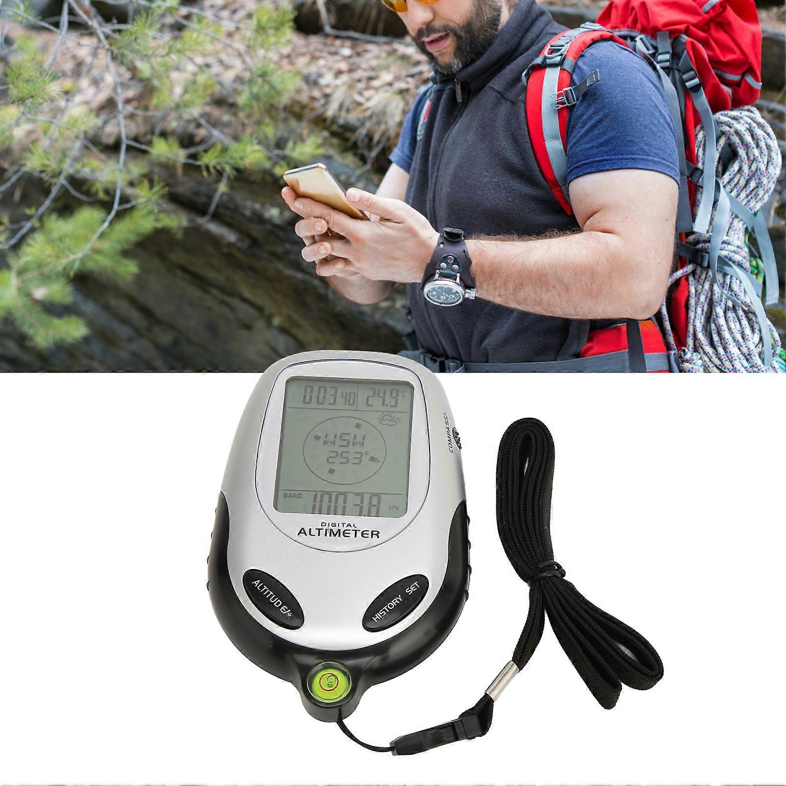 Multifunctional Electronic Dial Digital LCD Altimeter Compass Barometer Weather Forecast Clock Calendar with Backlight 