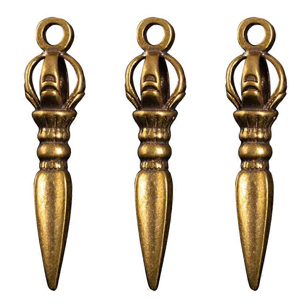 Vajra Pestle Craft Pendants Decorative Home Accessories 4.5cm X 0.9cm X 0.9cm Hanging Style 3Pack