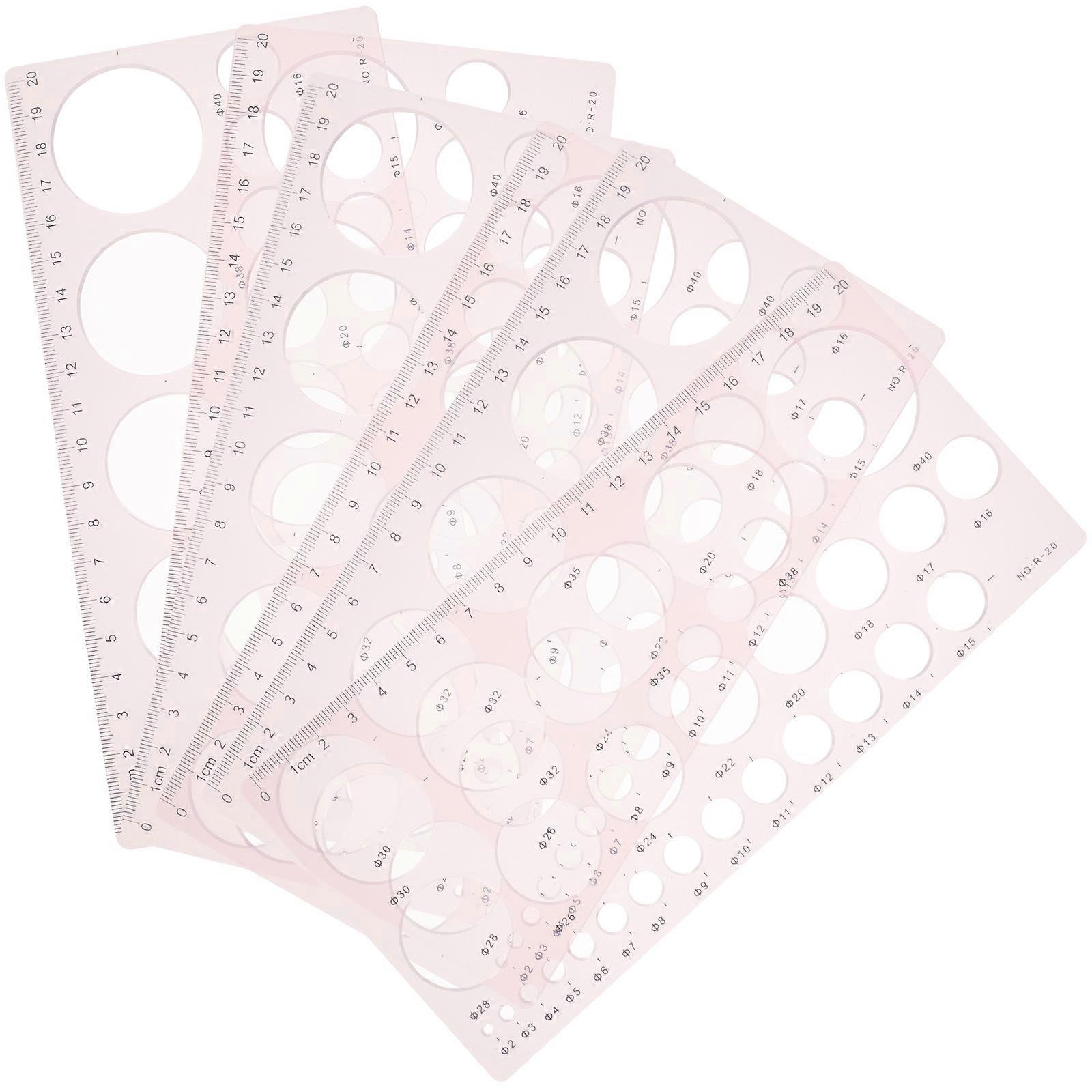 6 Piece Geometric Drawing Stencils Set – Plastic Ruler Templates for Art, Drafting & Engineering Use