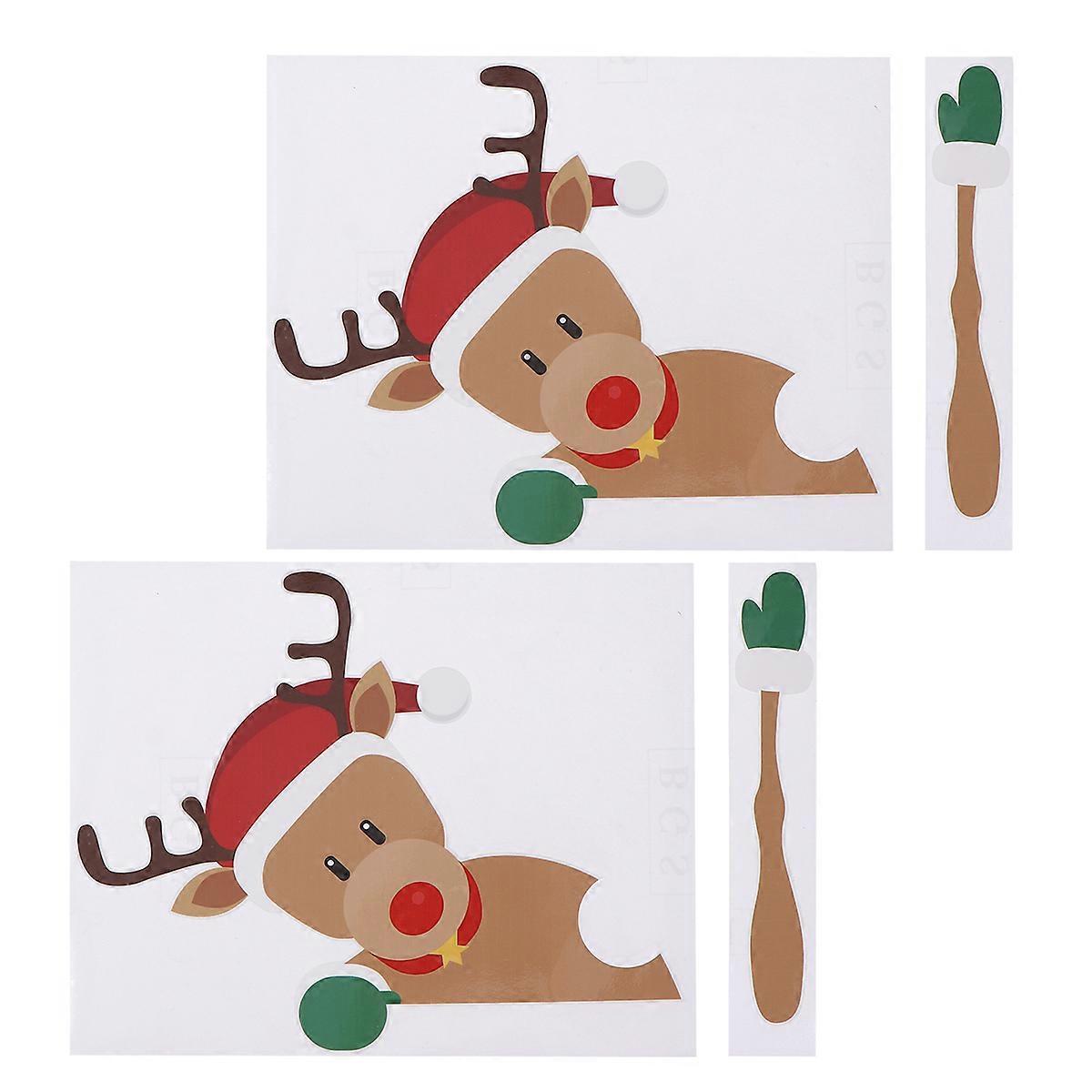2 Sets Funny Waving Wiper Stickers Creative Car Windshield Decoration Multi Color Suitable For Snow Weather Arm Shape