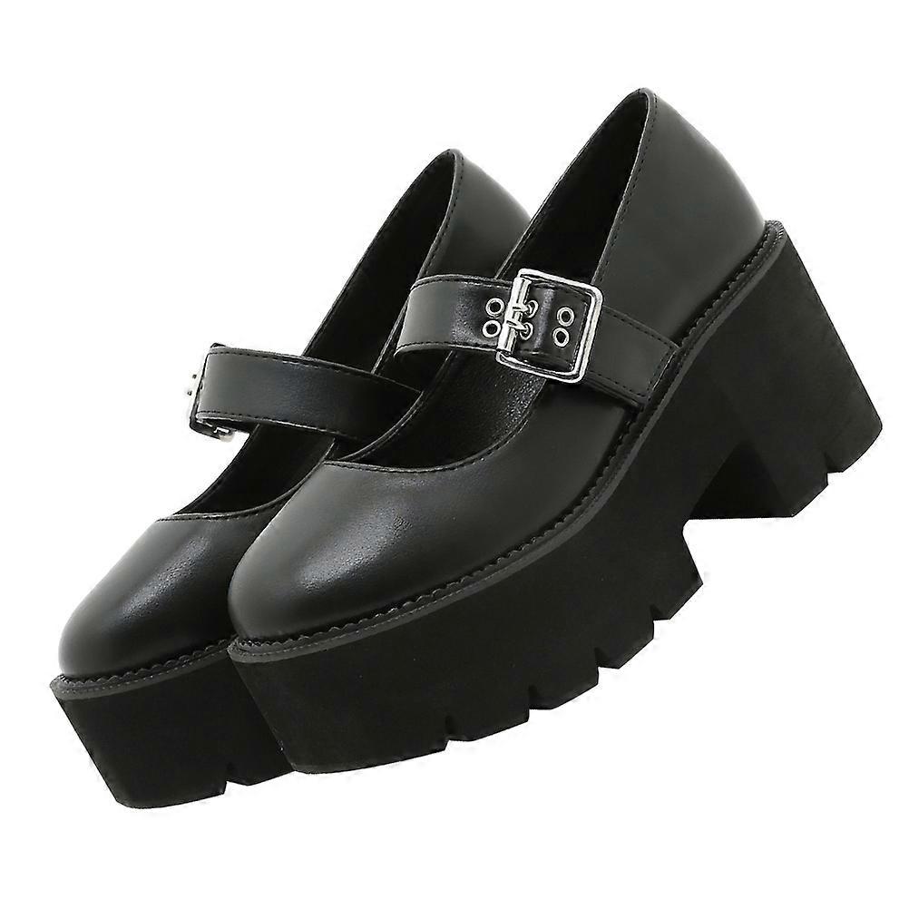 Flexible Black PU Shoes Non-Slip Footwear Designed for Women's Costume Balls with Round-Toe Features in 1 Pair