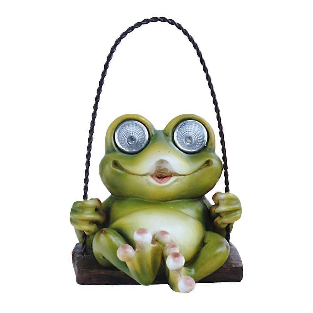 Solar Powered Frog Swing Light for Outdoor Garden Decoration – Automatic Charging Ornament for Pathways, Yards, and Playgrounds
