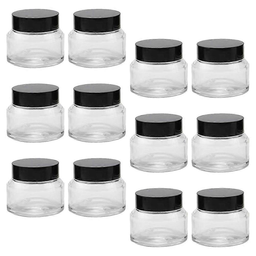 Small Glass Jars With Lids 12Set Ideal Travel Cream Containers Featuring Durable Storage Solution