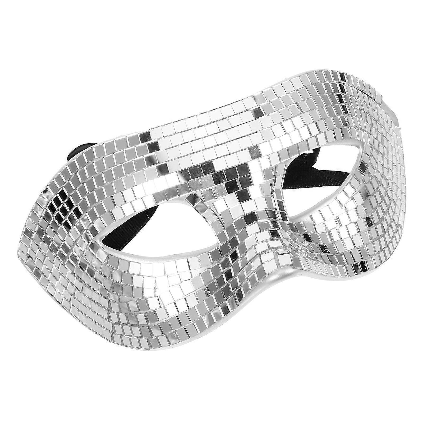 Silver Half Face Mask Glitter Party Accessory 1Set For Halloween Cosplayers And Partygoers