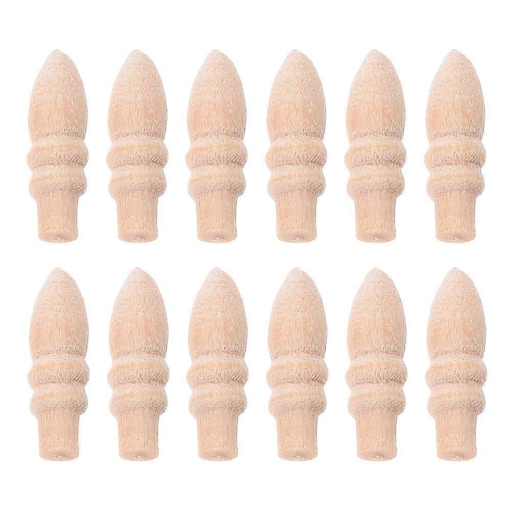 Wood Mini House Handles for Decor Khaki Color Durable Material Delicate Craftsmanship 20 Pieces