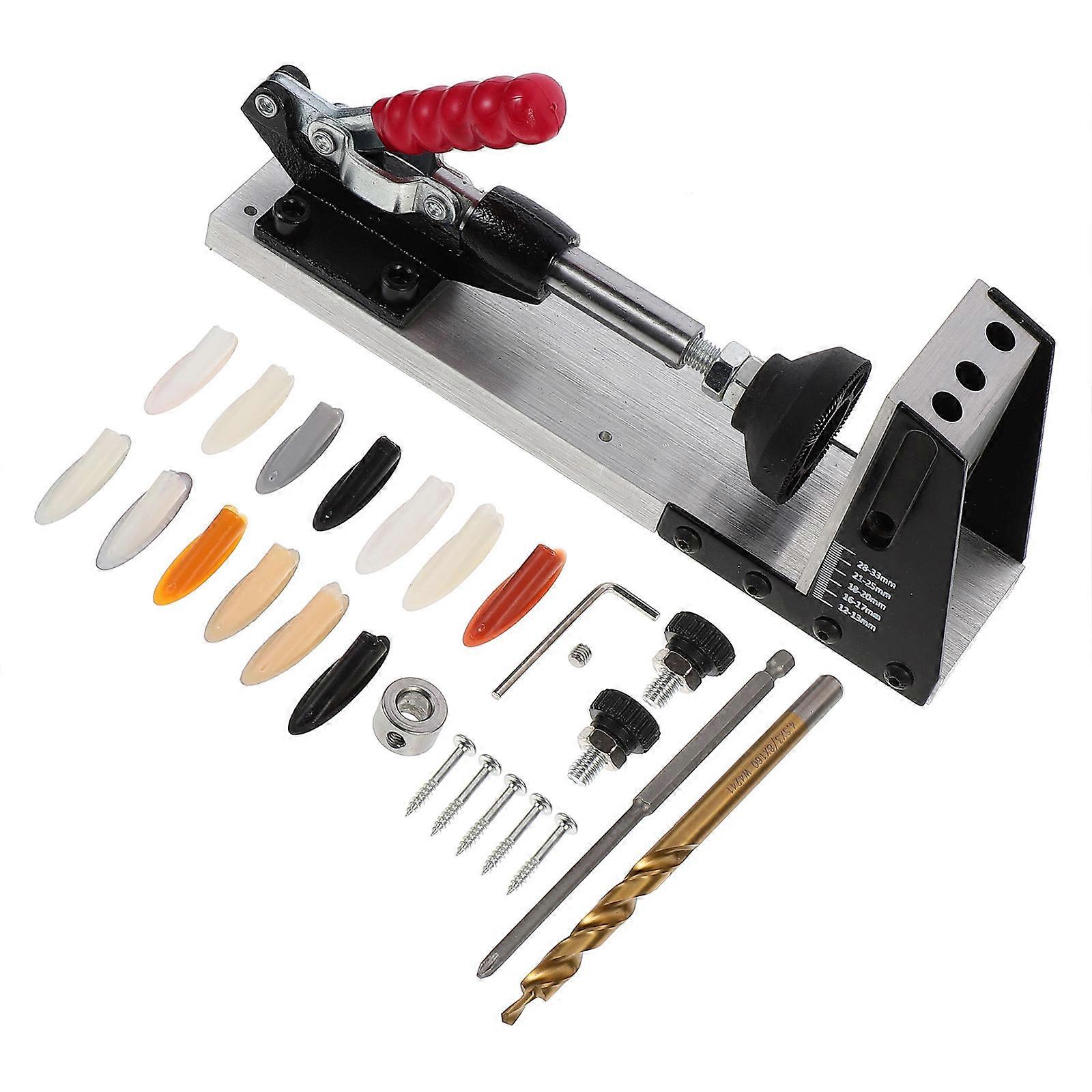 Vertical Drilling Guide Locator Set Woodworking Hole Opener Black Aluminum Tool For Woodworking Projects
