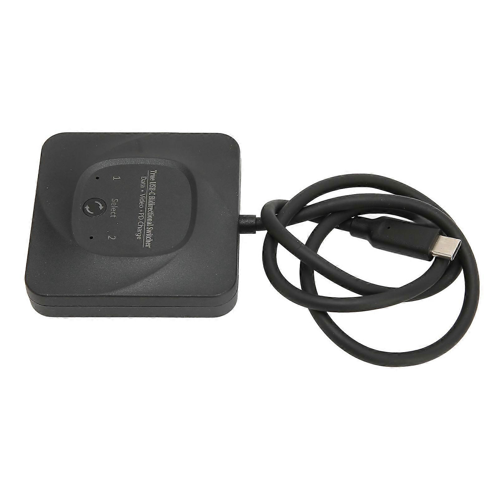 USB C Switch 2 in 1 Output Plug and Play 8K 60Hz HD Type C Bi Direction Switcher Splitter with Power Indicator for PCs 