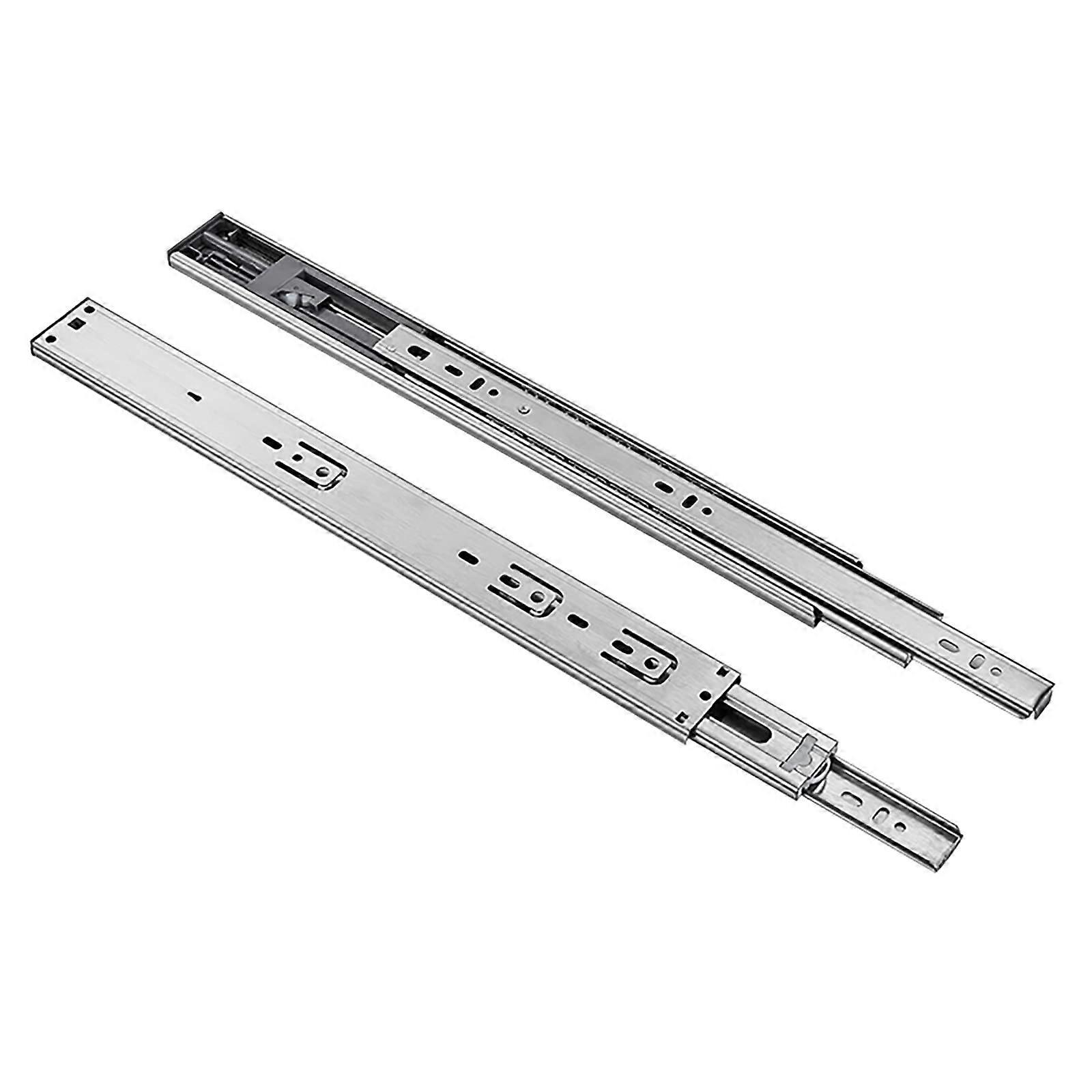 Drawer Slides 20-55 cm, Side-Mounted Three-Part Damping Rails for Bathroom, Kitchen, Office Cabinets (25x4.5x1.25 cm)