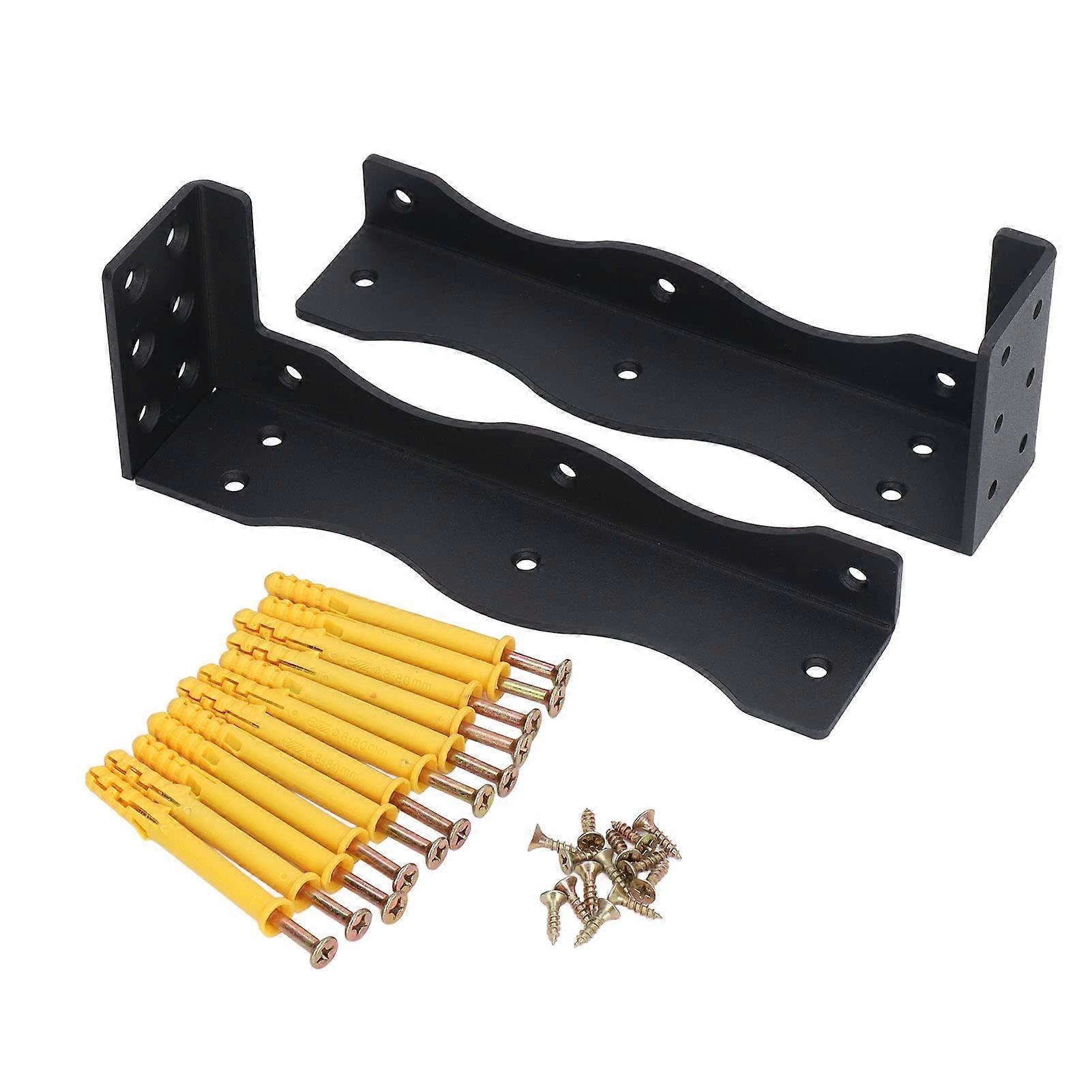 Carbon Steel Floating Shelf Brackets, Heavy-Duty Wall-Mounted Hidden Shelf Supports, 80 lb Capacity for Home and Office