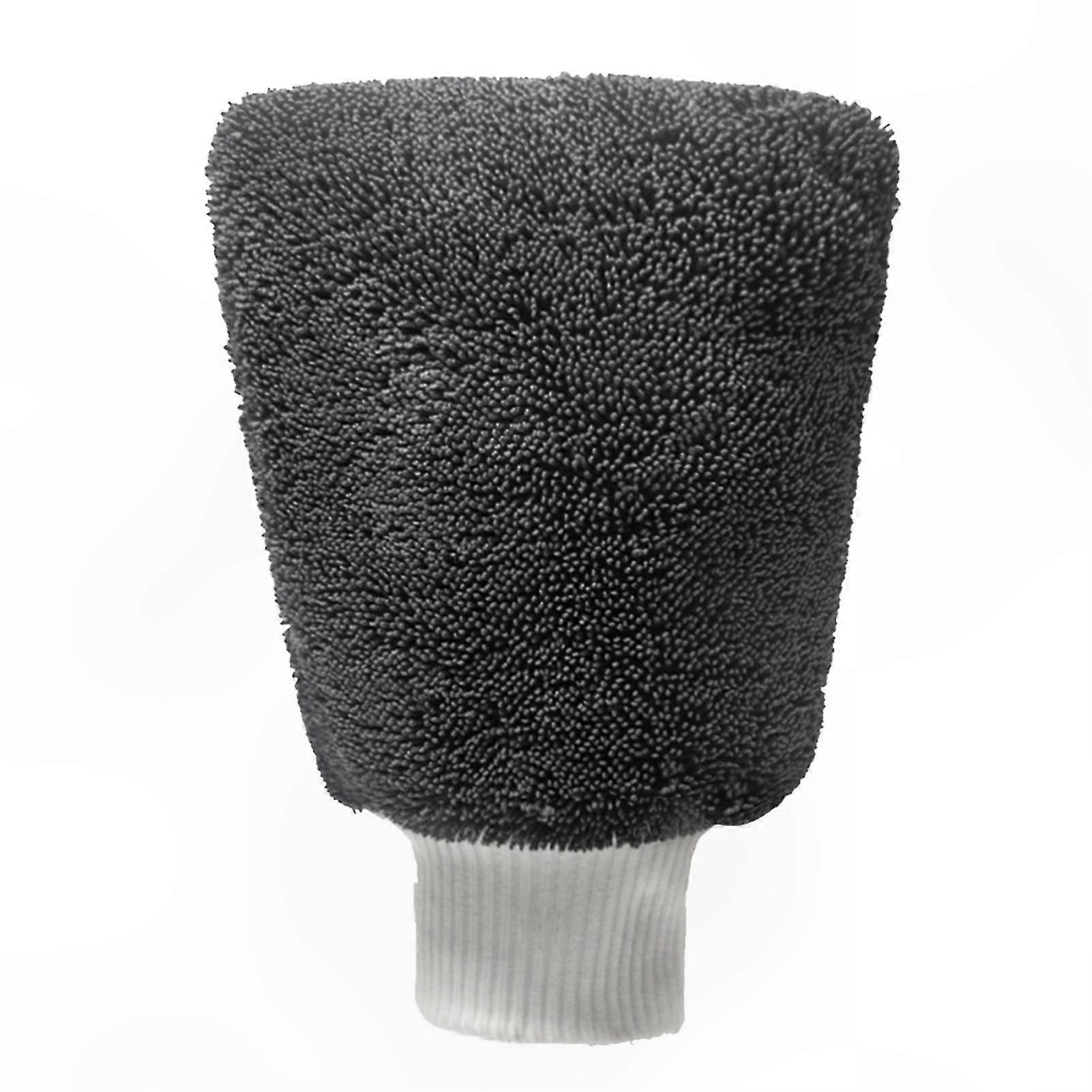 Dual-Sided Microfiber Cleaning Mitt for Wet and Dry Use