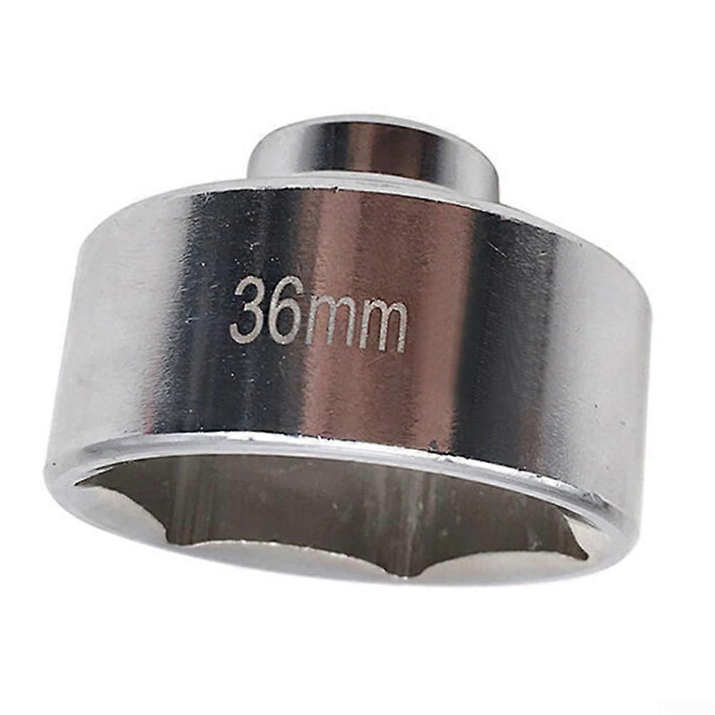 36mm Oil Filter Socket Wrench Flat Design for Stuck Cartridge Filters, Heavy-Duty Steel, Compatible with Most Vehicles