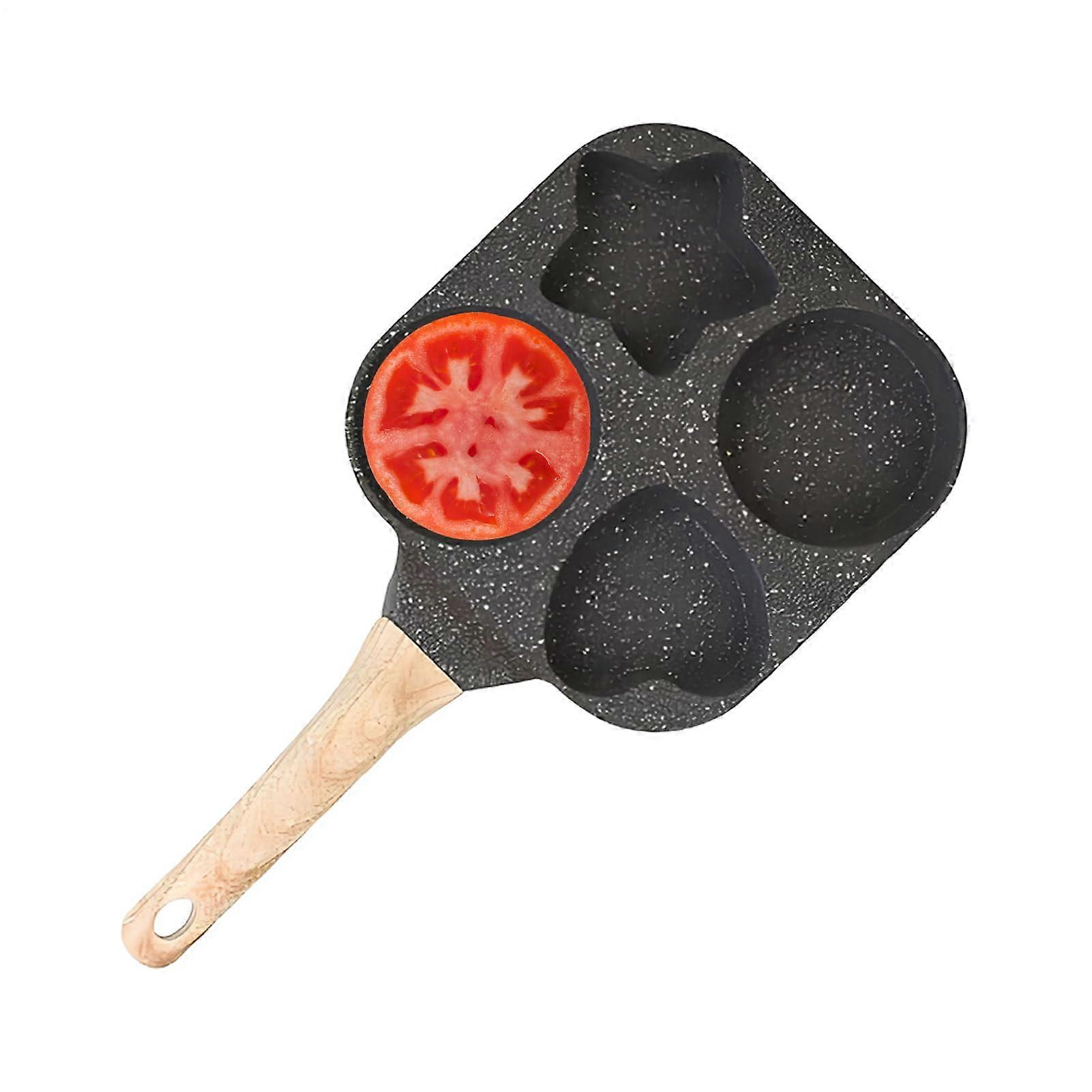 Pan for Eggs, 4Cup Breakfast Skillet, Professional Egg Skillet, Ergonomic Handle Cookware for Omelette Making Pancake Preparation Kitchen RV Black