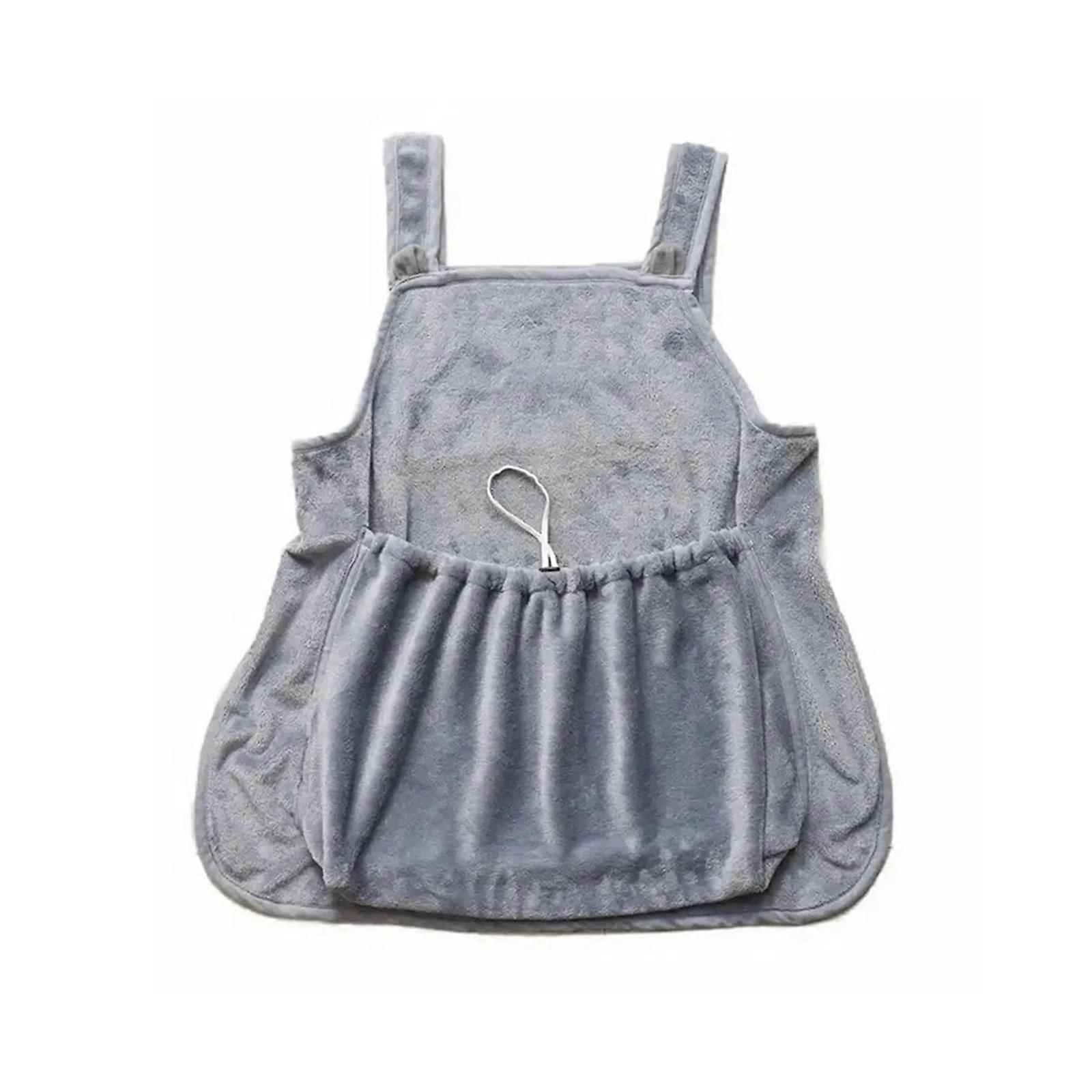 Adjustable Cat Cuddle Apron with Flannel Pocket - Portable Pet Grooming Smock, Scratch-Resistant Kneepad for Small Cats and Dogs, Machine Washable