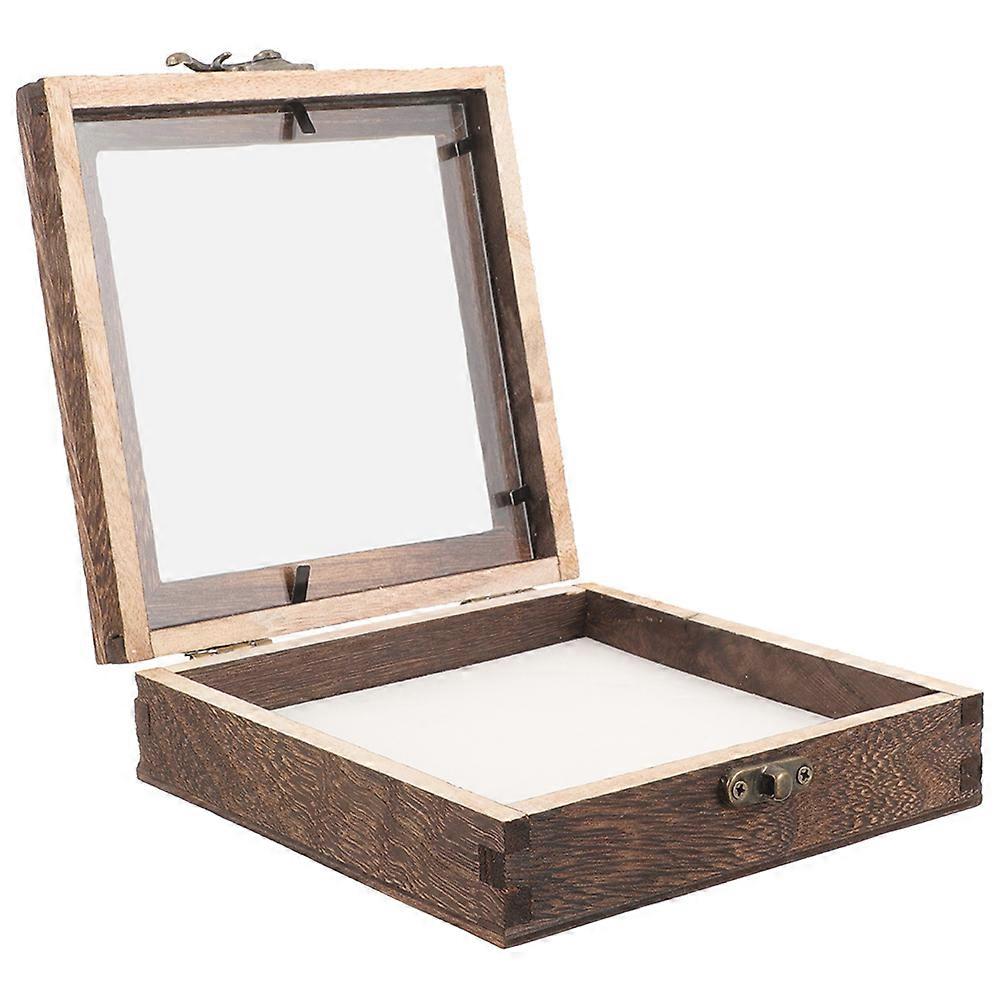 Wooden Display Box with Transparent Window   Multi Functional Insect, Plant, and Specimen Case   Acrylic & Cloth Material   Dustproof Storage for