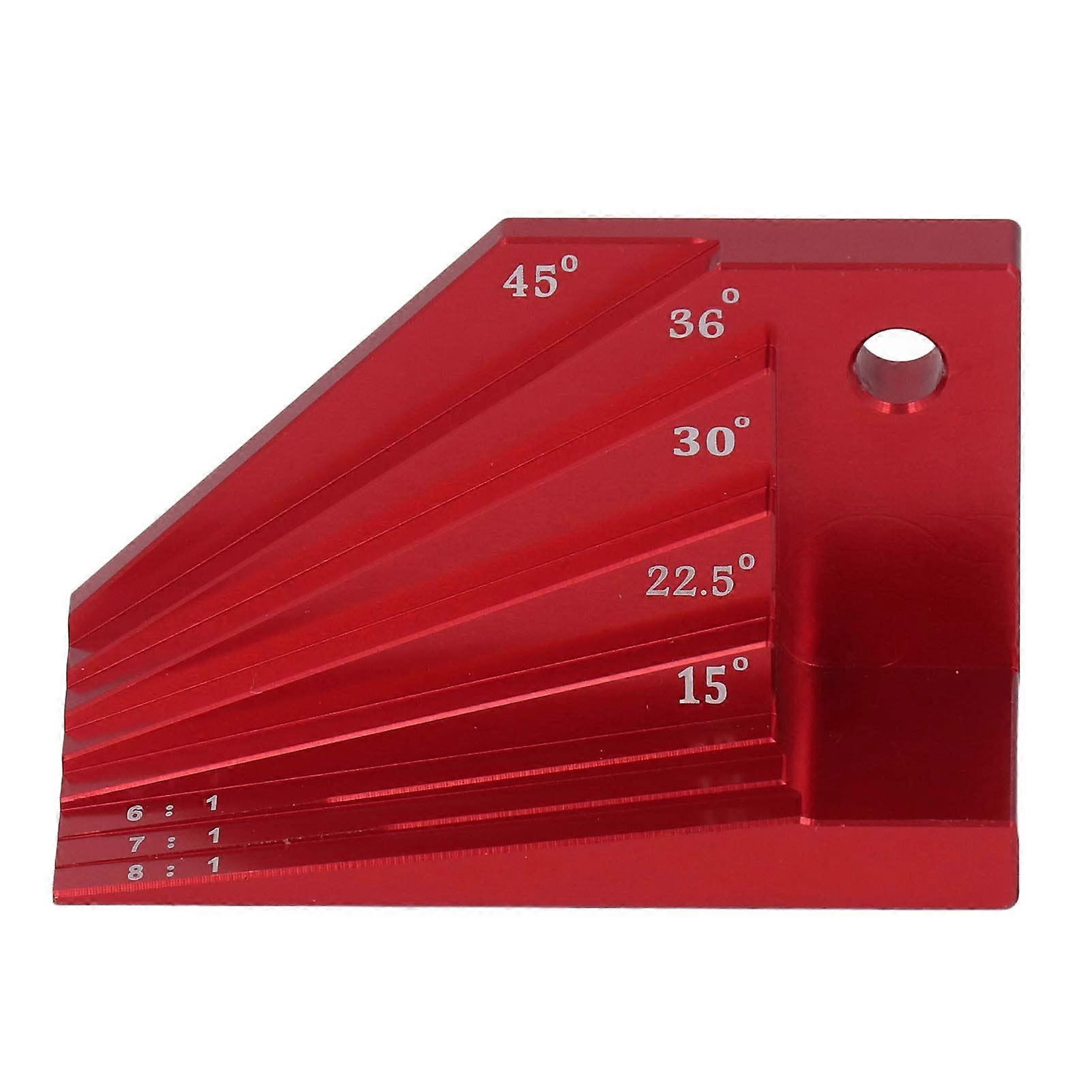 Woodworking Multi Angle Tool Aluminum Alloy 5Angle Measuring Device for Carpenters/DIY Projects Hardness Sturdy Red Measuring Instrument