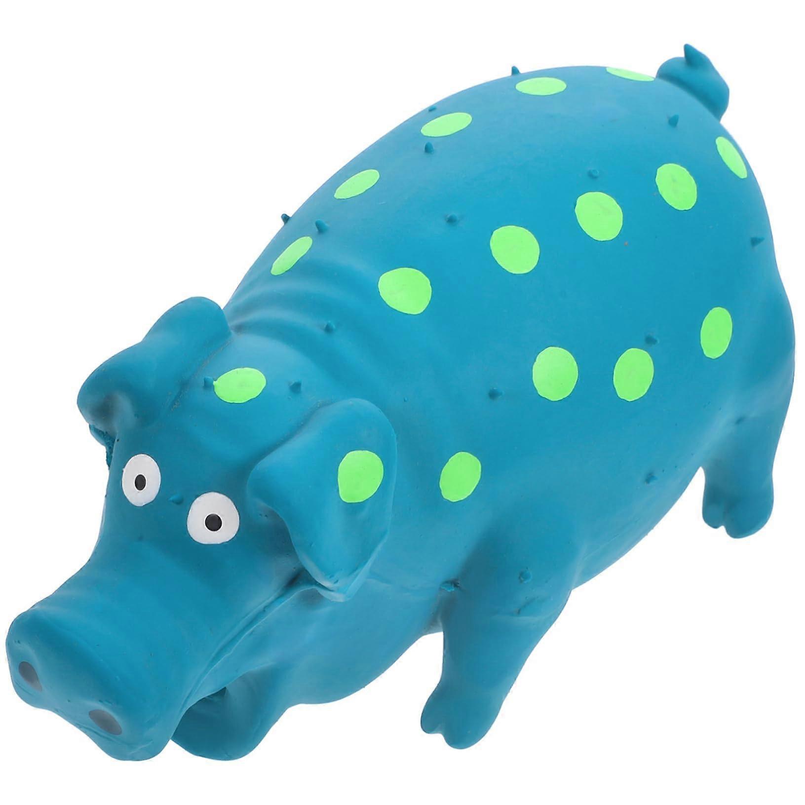 Dog Molar Toy Squeaky Pig Chew Toy for Small Dogs Interactive Multi-Purpose Health Promotion Easy to Clean Durable Rubber