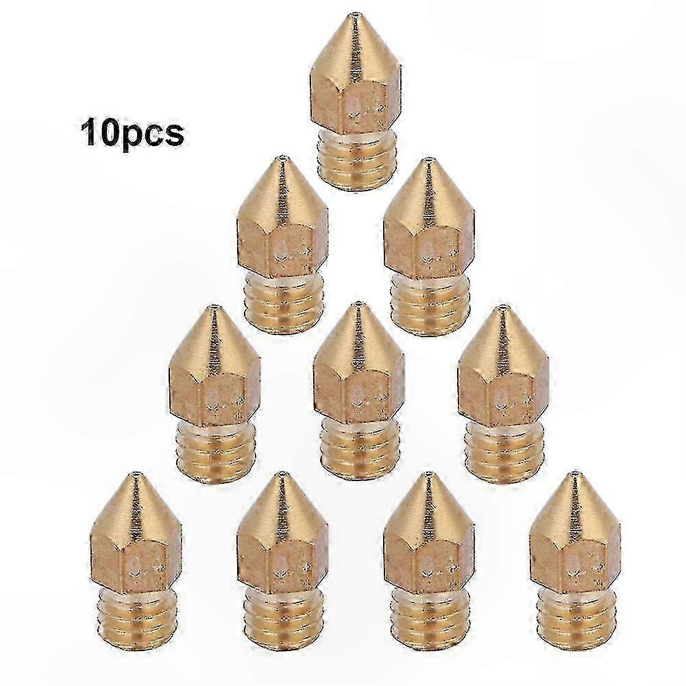 10-Pack Brass Nozzles 1.75mm 0.4mm for 3D Printers Compatible with CR-10 A8 Models