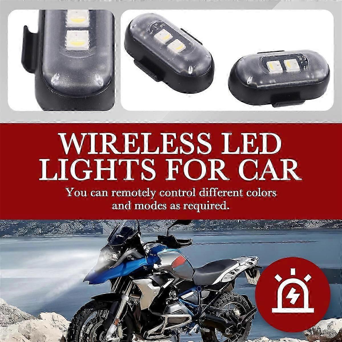 4PCS Wireless LED Strobe Lights with Remote Control
