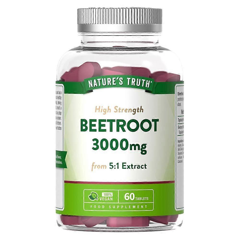 Nature's Truth Beetroot Extract 3000mg 60 Tablets - 3 Pack