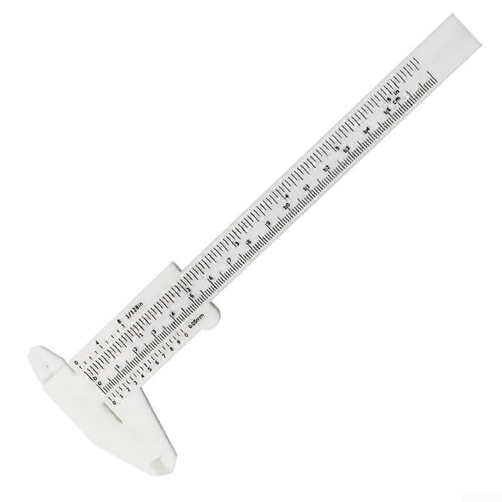 Mini Measuring Tool Plastic Vernier Caliper 0 150mm with Double Rule Scale for Accurate Measurement of Jewelry and Small Objects (white)