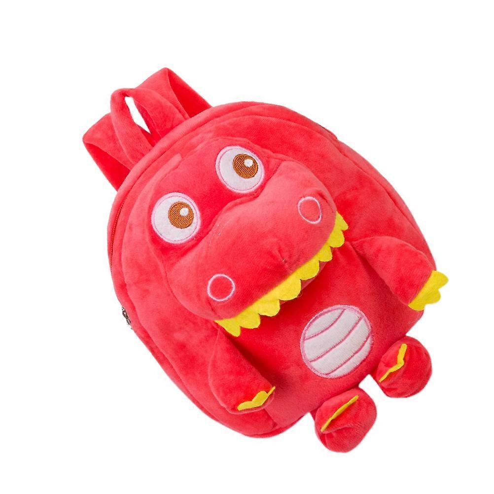 Children Backpacks Dinosaur Shape School Bag Red Plush Lightweight 1Pack